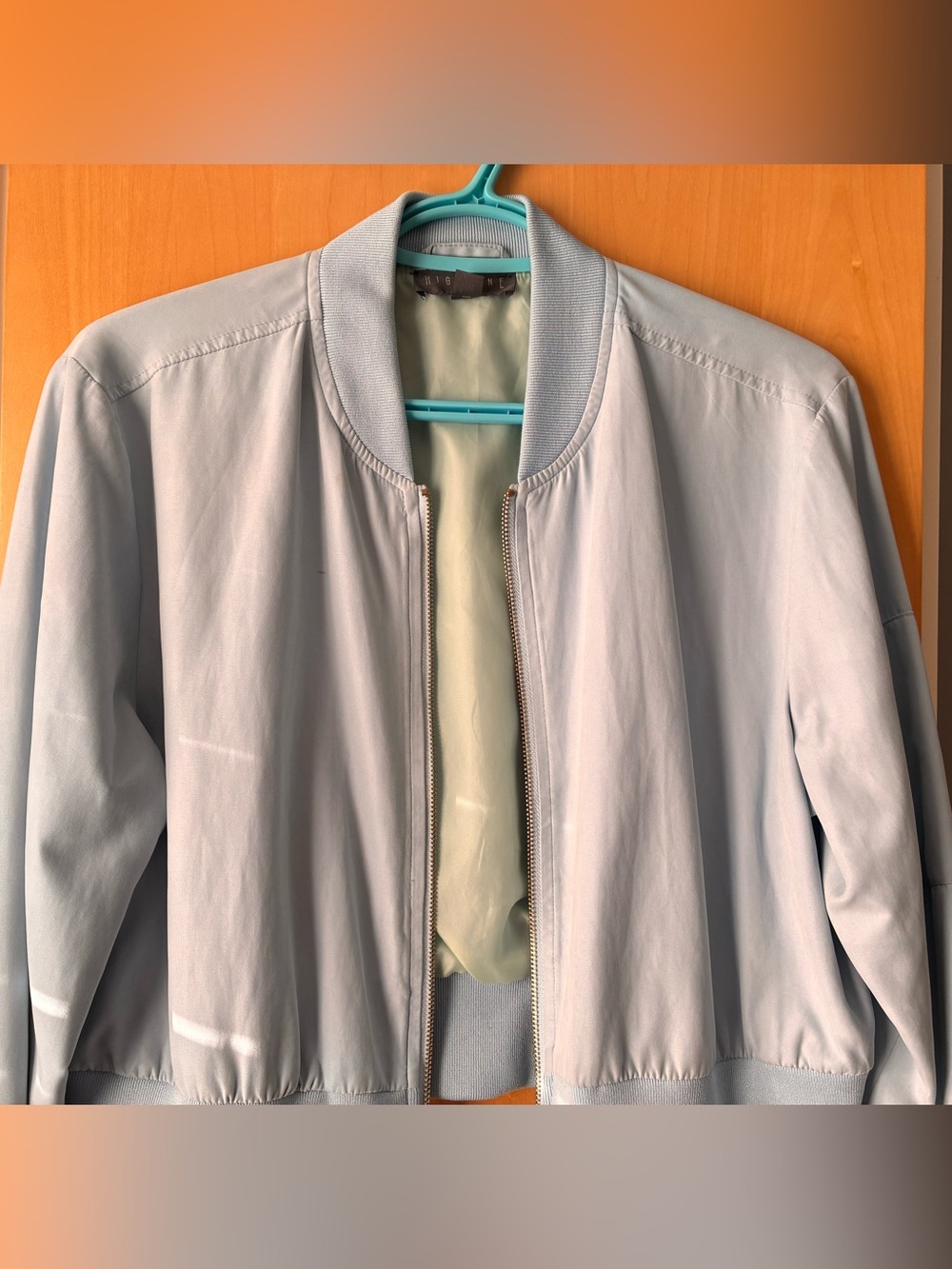 Light Blue Bomber Jacket